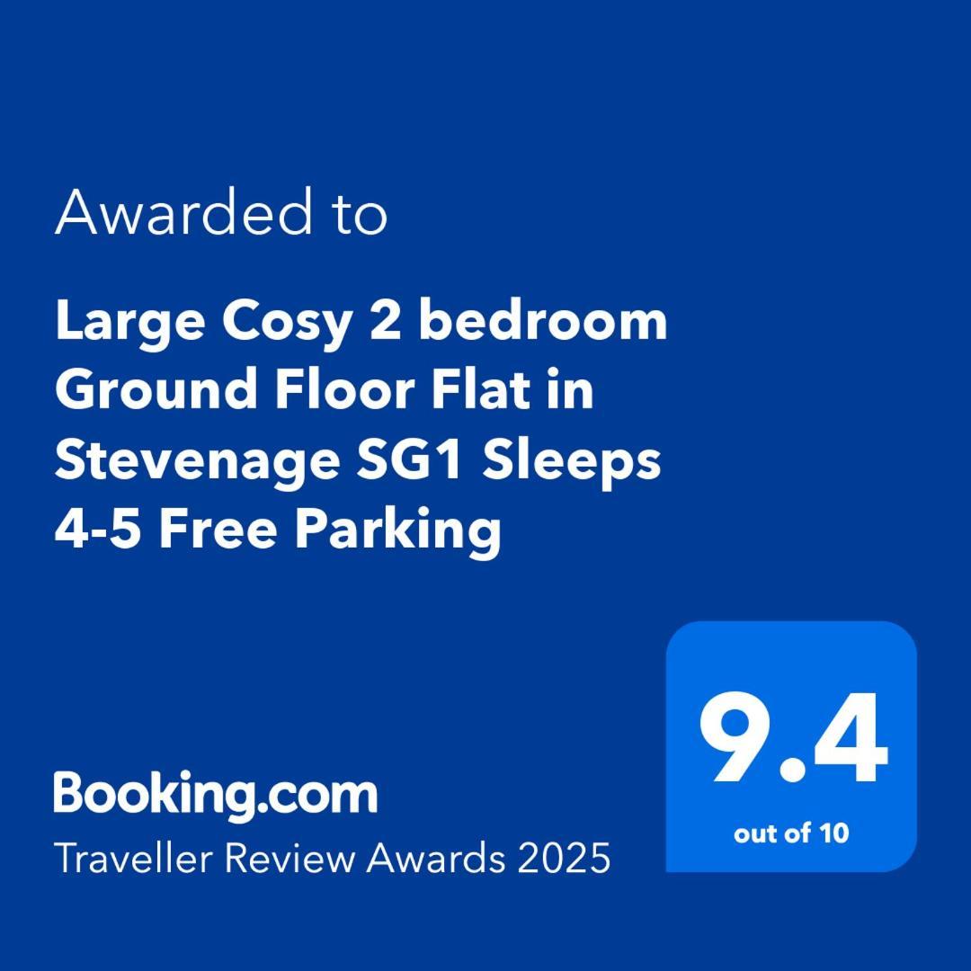 Large Cosy 2 Bedroom Ground Floor Flat In Sg1 Sleeps 4-5 Free Parking Apartment